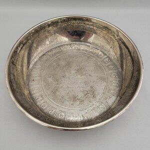 Vtg Silver Plate Child's 6" Bowl Porringer Mother Duck Ducklings ABCs Alphabet